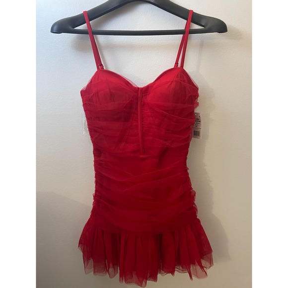 Dear Moon Womens-Juniors Sleeveless Bodycon Red Dress‎ Size 9 (NWT) - Picture 1 of 6